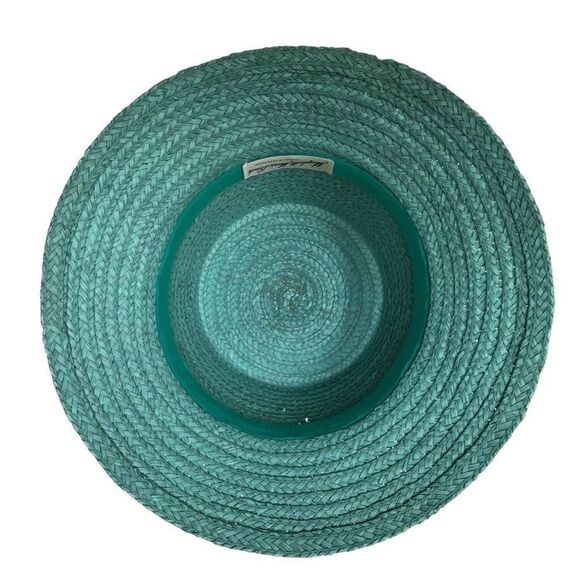 Vintage Maybelle Marie Birch California woven turquoise hat 0S - Picture 6 of 10